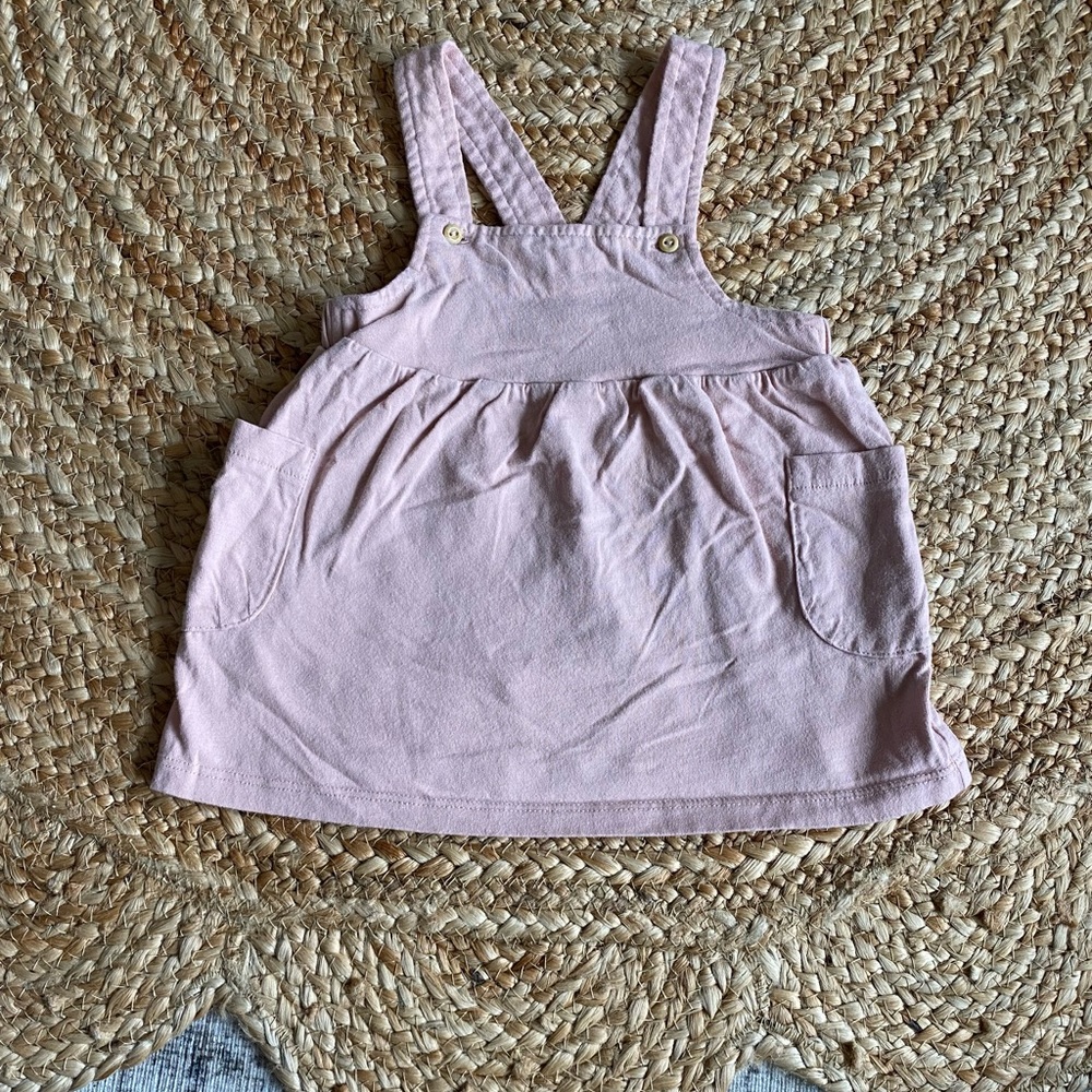 H&M pink jumper overall dress with pockets